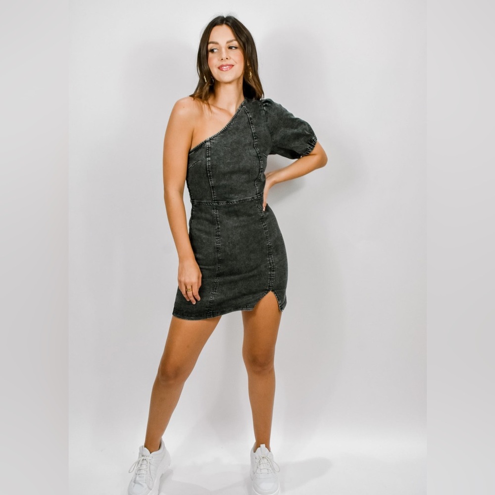 Acid Wash Denim Dress- Small